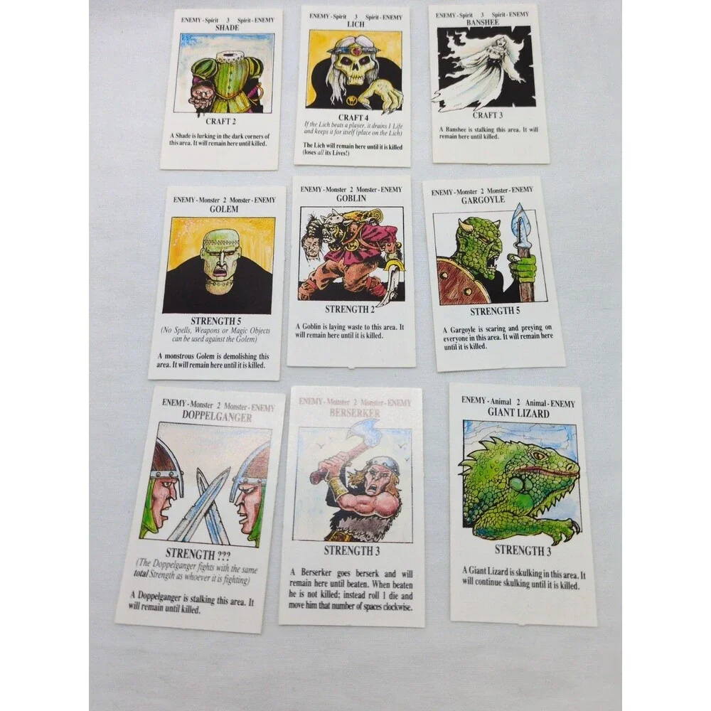 Complete Set Of Small Cards Talisman Expansion Set 1986